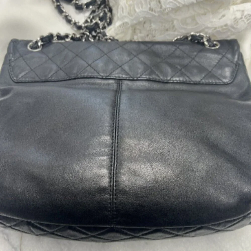 Chanel Lambskin Quilted Large Trianon Messenger Flap black